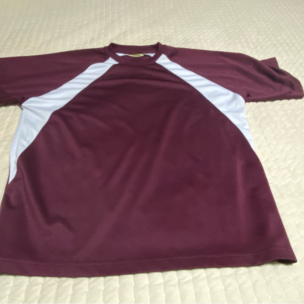 Men's Maroon and White Shirt